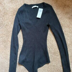 NWT Abercrombie Black Sweater Bodysuit Size Small